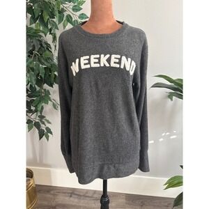 ROYCE BRAND Womens Gray WEEKEND Graphic Sweatshirt Pullover Long Sleeve Size M